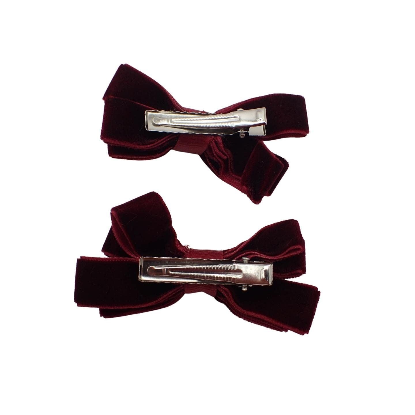 2pc Back to School Velvet Hair Bows Set Stylish Girls Clip-In Hair Bow Accessories Hair Clips School Uniform Hair Slide Girls, Kids, Children